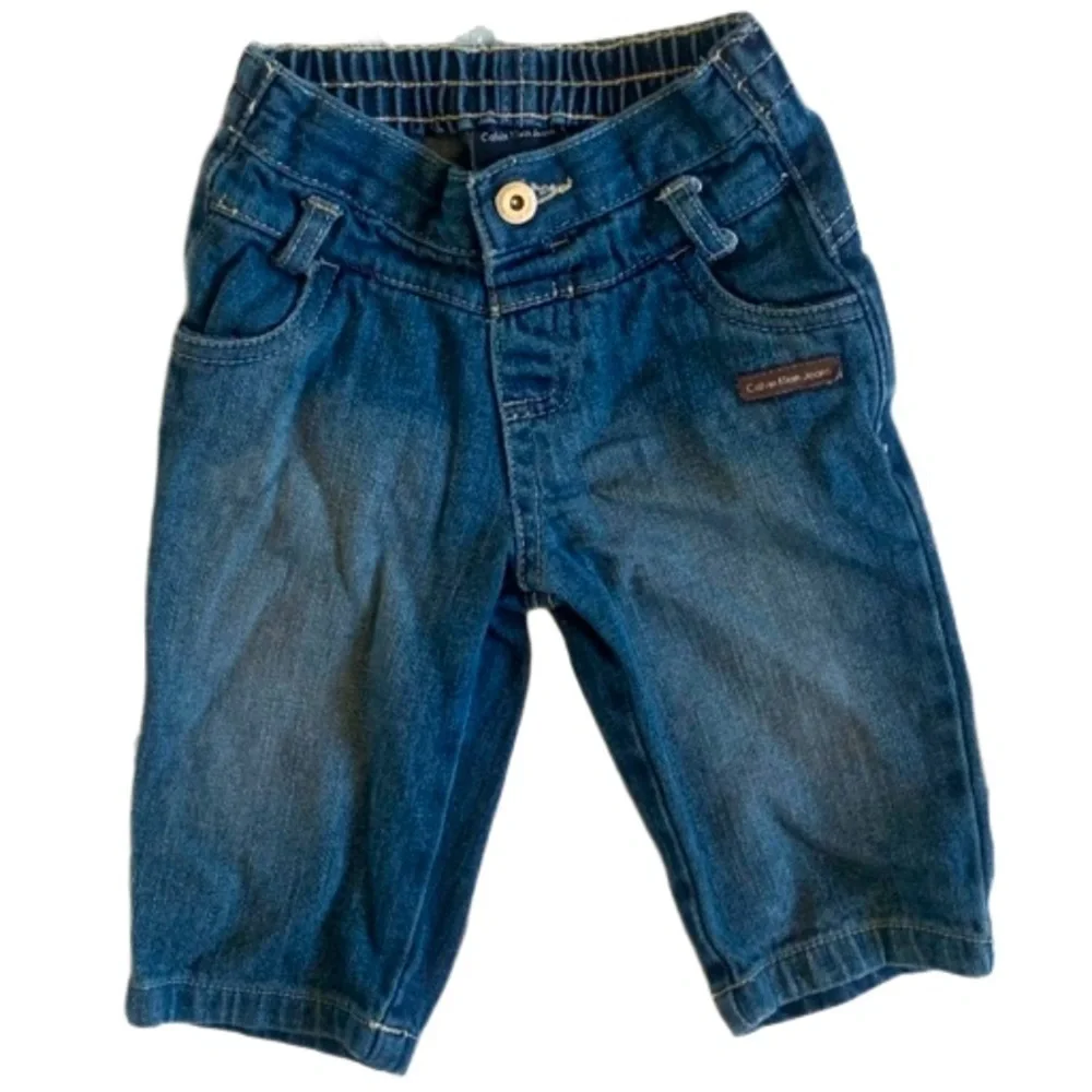 Calvin Klein Jeans Tan Checkered Button Down with Blue Denim Jeans